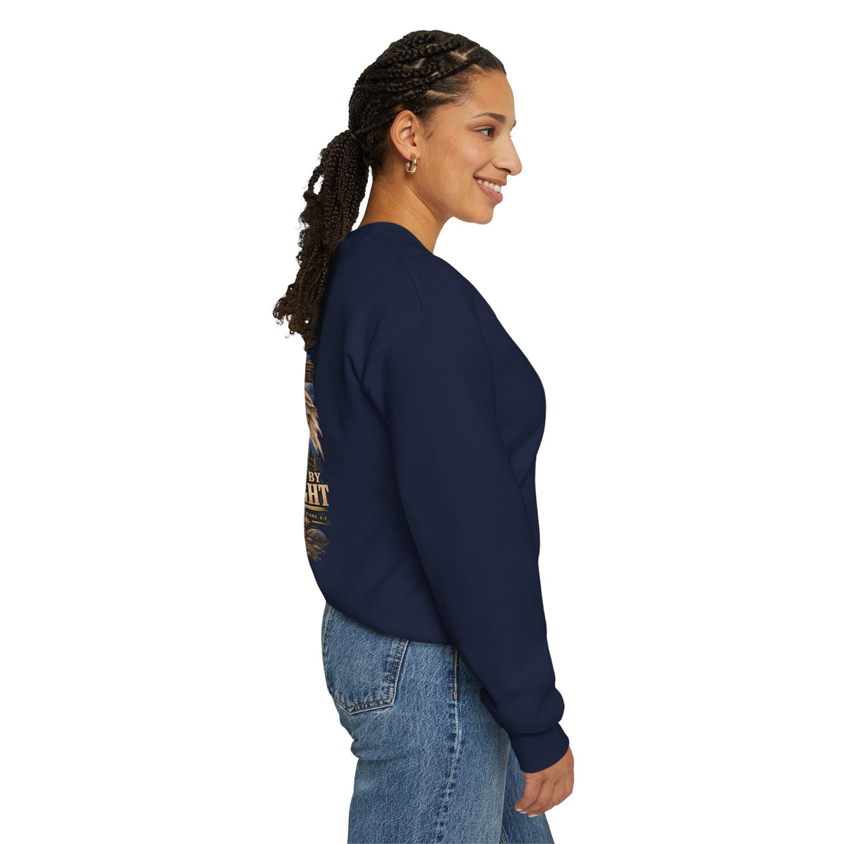 Walk By Faith — The Narrow Road Collection™ | Heavy Blend Crewneck Sweatshirt | Broken Road Apparel Co.