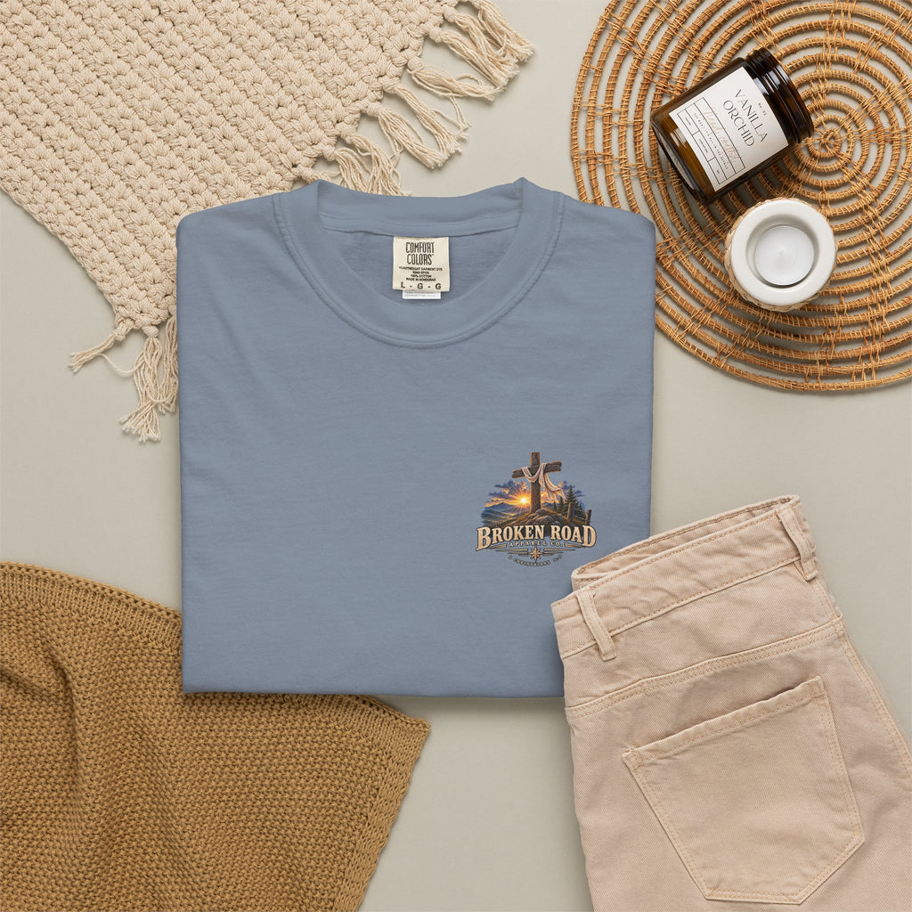 Walk By Faith — The Narrow Road Collection™ | Premium Garment-Dyed T-Shirt | Broken Road Apparel Co.
