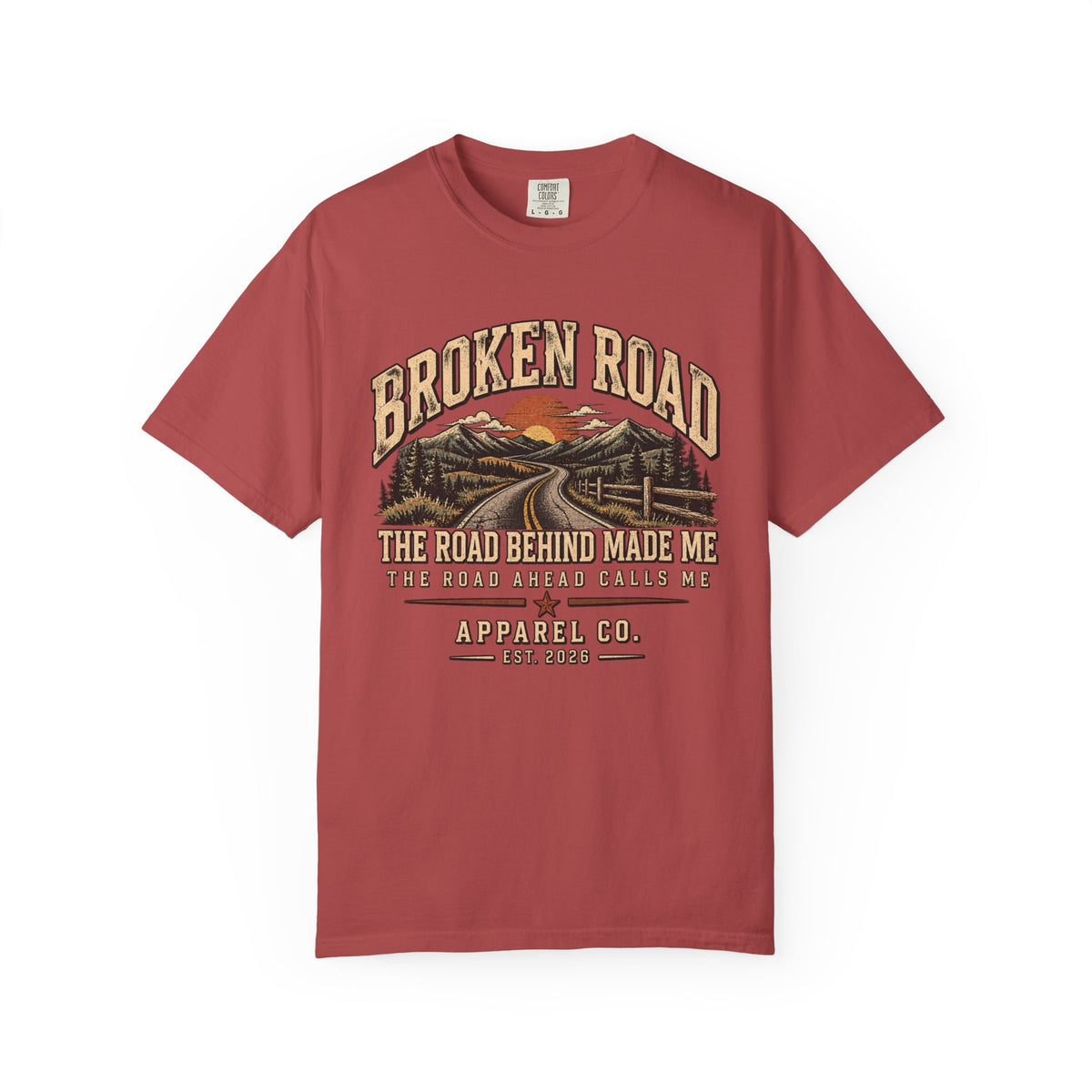 The Road Behind Made Me – Vintage Broken Road T-Shirt / Unisex Garment-Dyed T-shirt