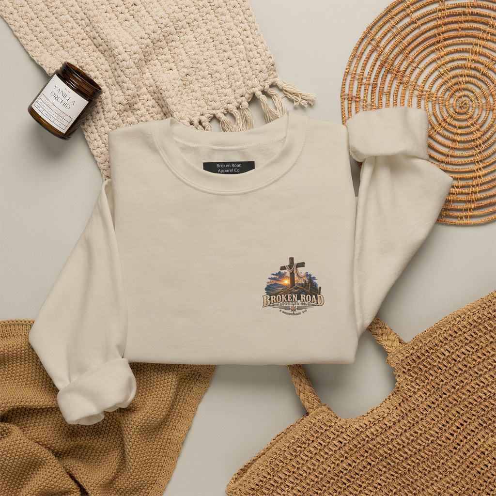 Walk By Faith — The Narrow Road Collection™ | Heavy Blend Crewneck Sweatshirt | Broken Road Apparel Co.