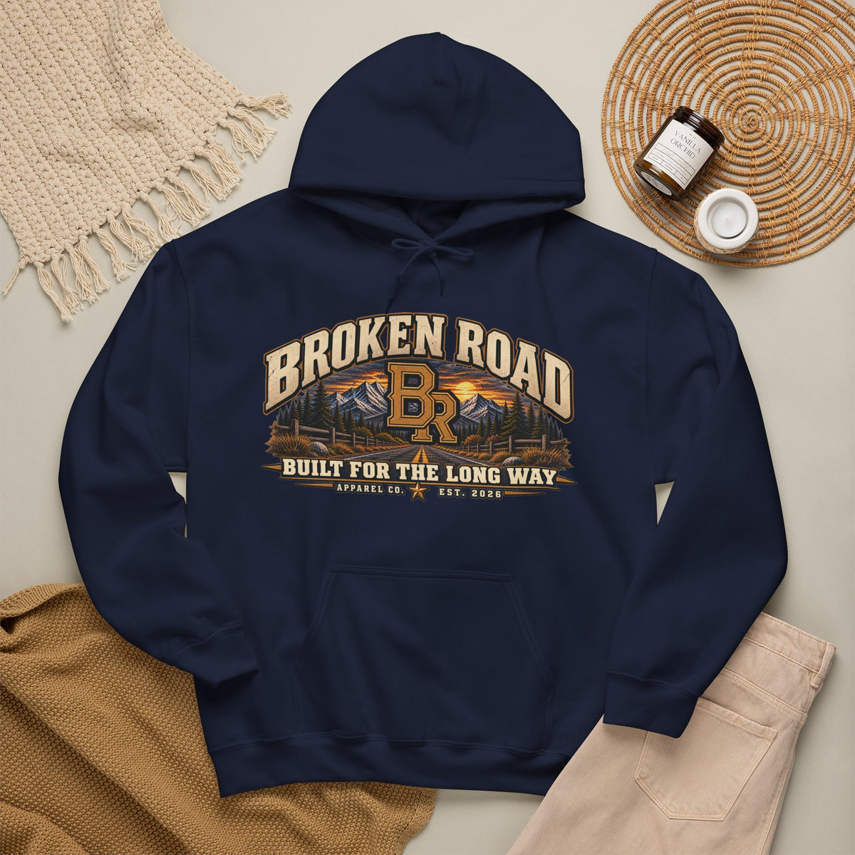 Built For The Long Way™ - Broken Road Gear | Heavy Blend Hoodie | Broken Road Apparel Co.