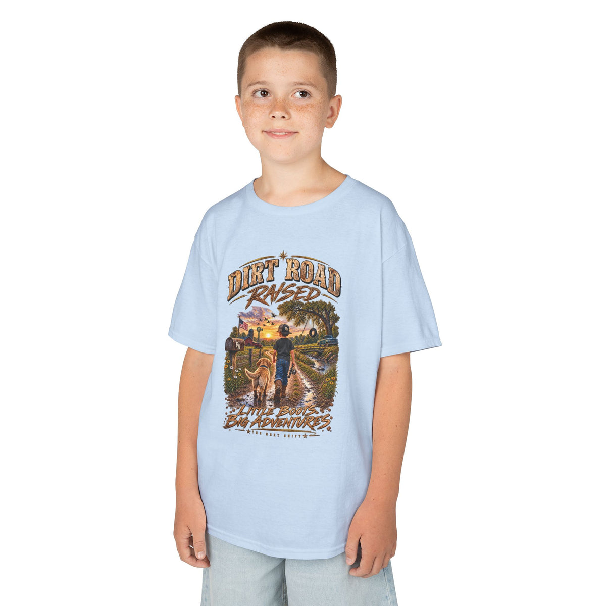 Dirt Road Raised – Male Kids Graphic Tee  | Broken Road Apparel Co.