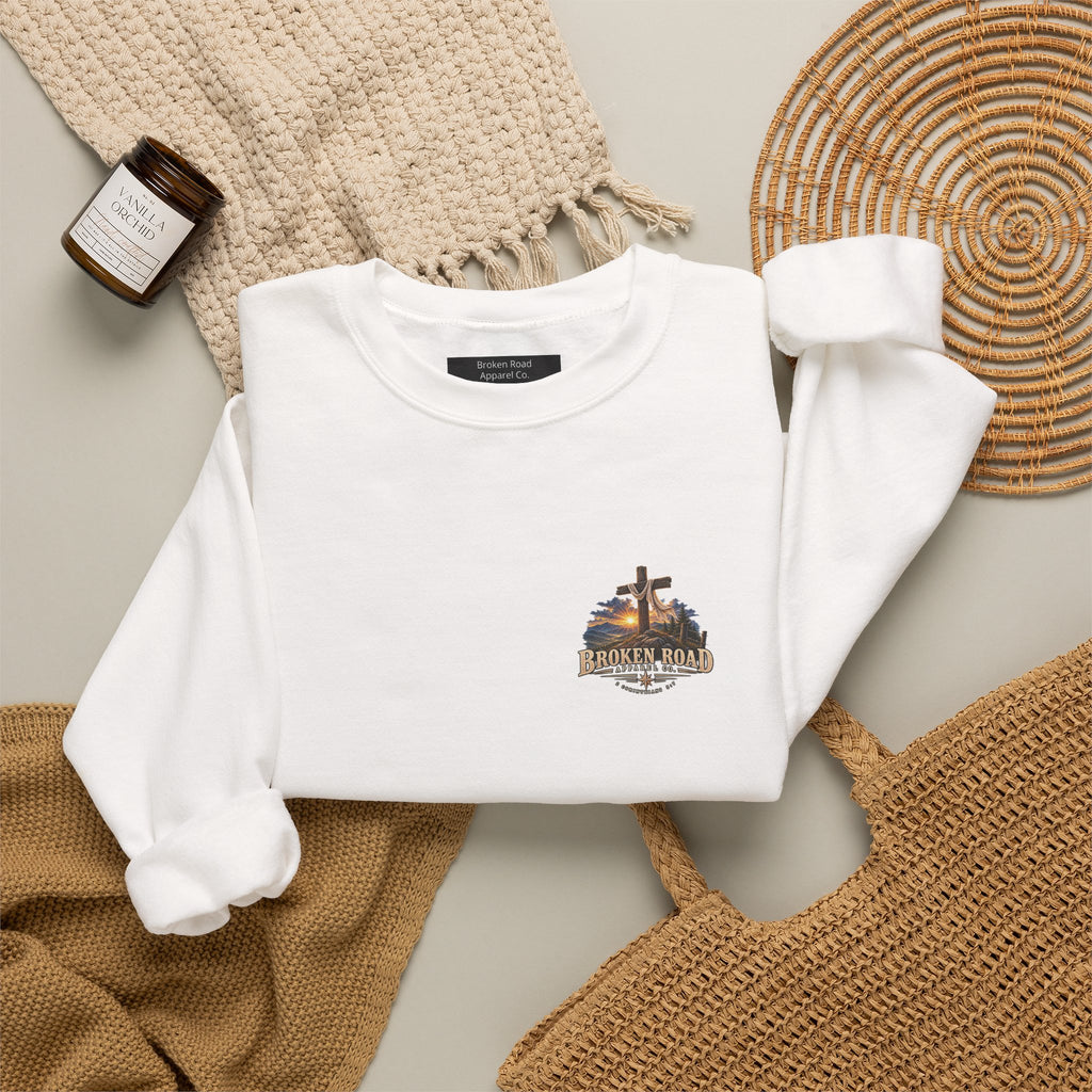 Walk By Faith — The Narrow Road Collection™ | Heavy Blend Crewneck Sweatshirt | Broken Road Apparel Co.