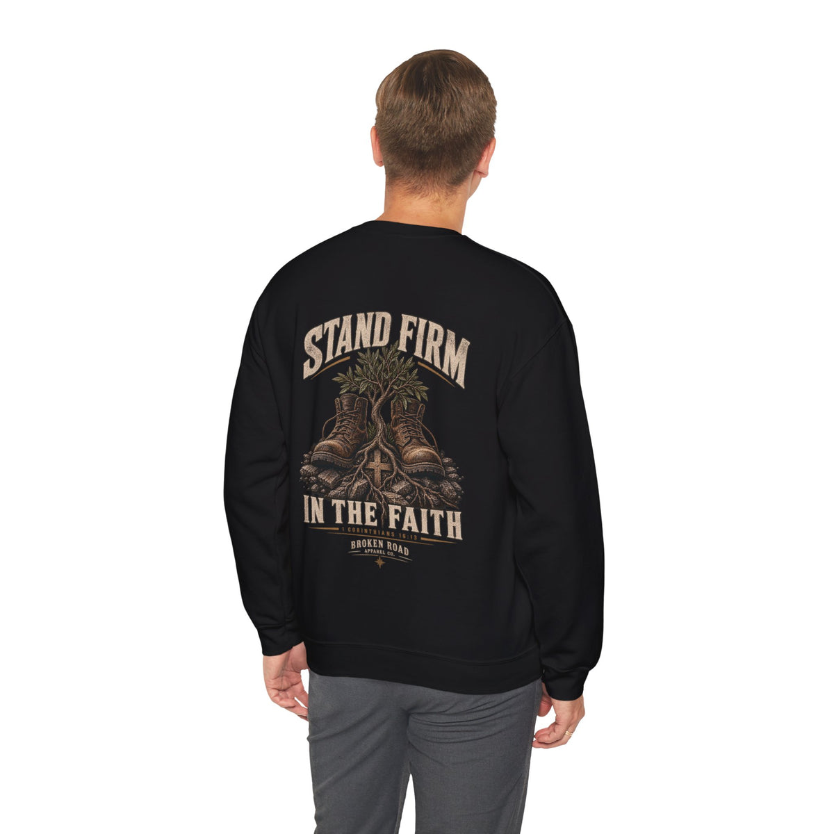 Stand Firm™ - The Narrow Road Collection | Heavy Blend Crewneck Sweatshirt | Broken Road Apparel Co.
