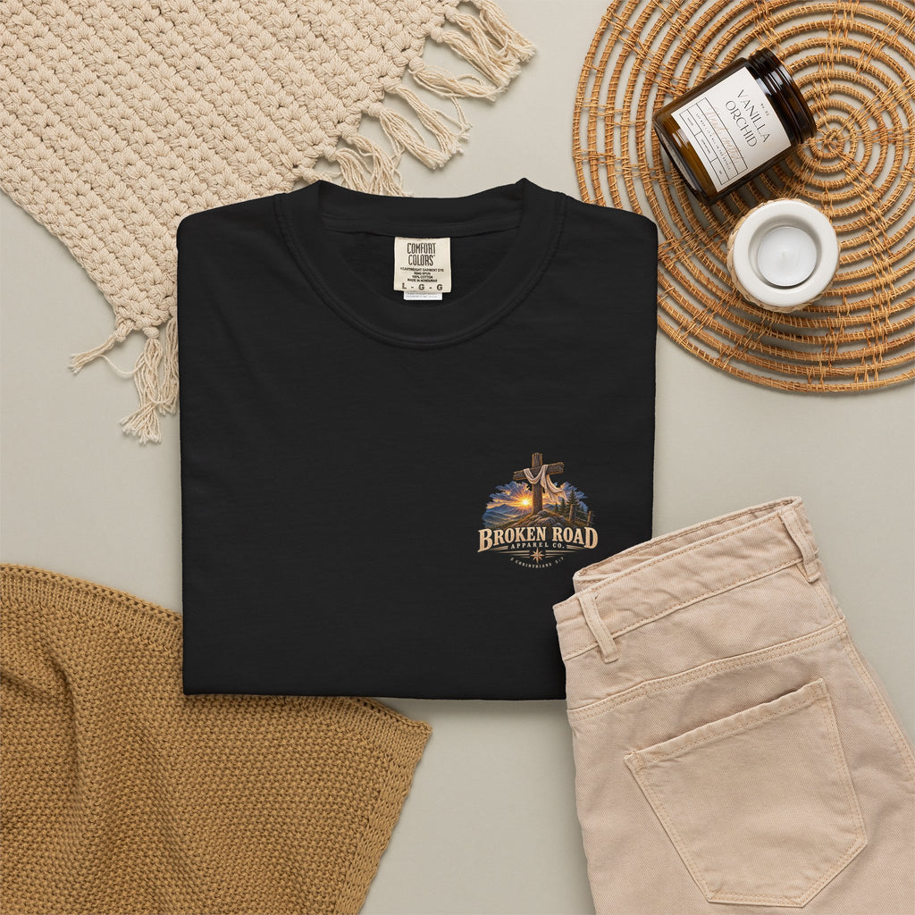 Walk By Faith — The Narrow Road Collection™ | Premium Garment-Dyed T-Shirt | Broken Road Apparel Co.
