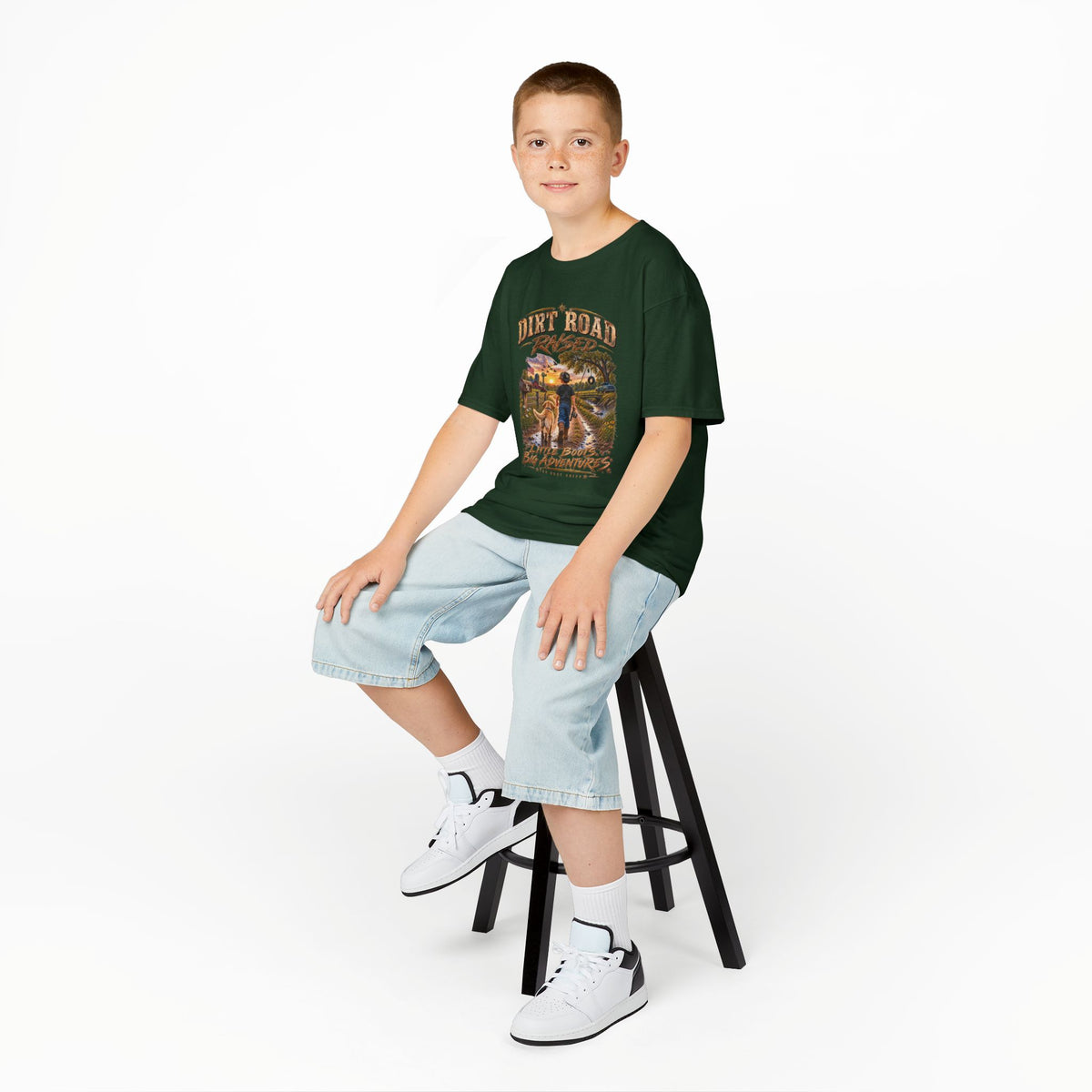 Dirt Road Raised – Male Kids Graphic Tee  | Broken Road Apparel Co.