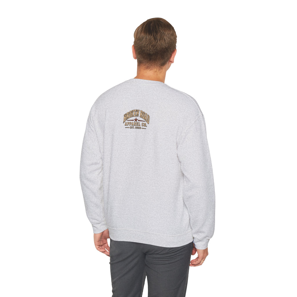 The Road Behind Made Me™ - Broken Road Gear | EMS Heavy Blend Crewneck Sweatshirt | Broken Road Apparel Co.