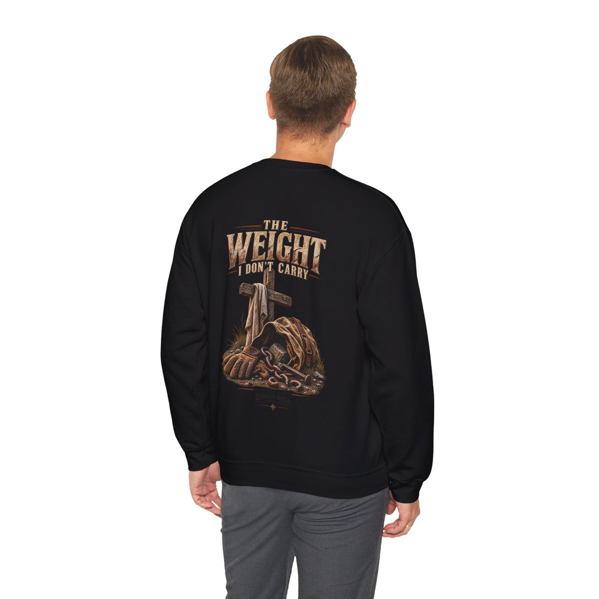 The Weight I Don't Carry™ - The Narrow Road Collection | Heavy Blend Crewneck Sweatshirt | Broken Road Apparel Co.