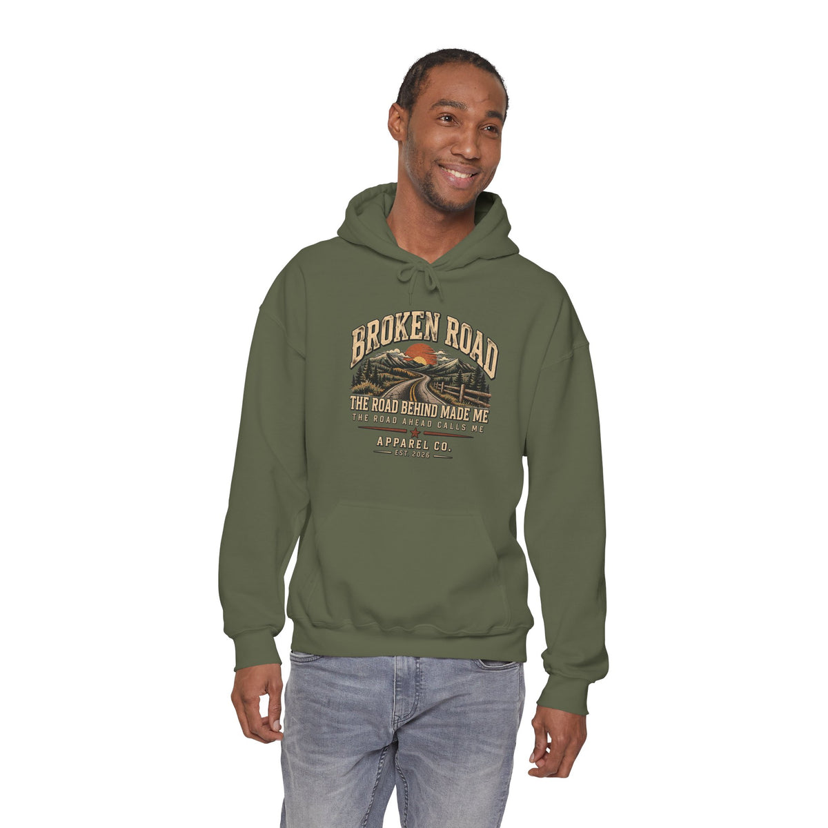 The Road Behind Made Me™ | Heavy Blend Hoodie | Broken Road Apparel Co.