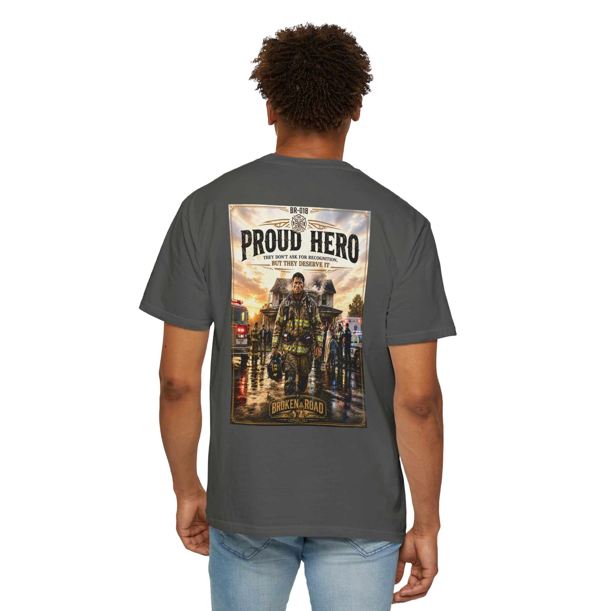 Proud Hero™ | Premium Garment-Dyed T-Shirt | Broken Road Apparel Co.