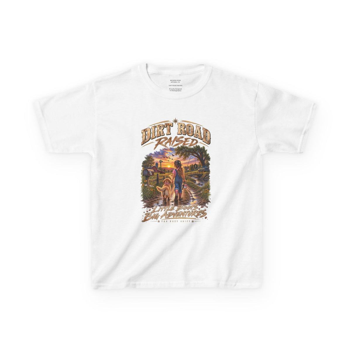 Dirt Road Raised – Female Kids Graphic Tee  | Broken Road Apparel Co.
