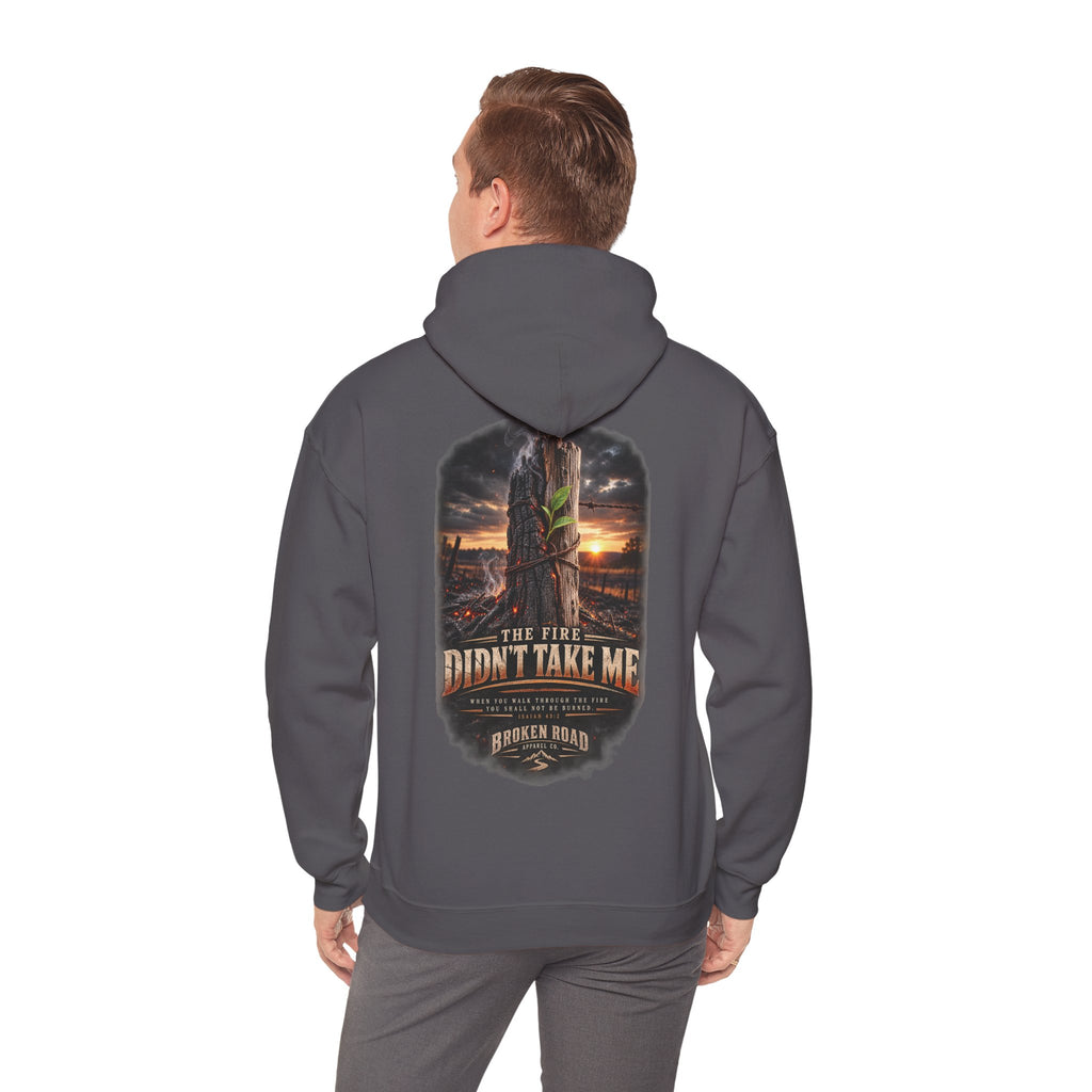 The Fire Didn't Take Me™ - The Narrow Road Collection | Heavy Blend Hoodie | Broken Road Apparel Co.