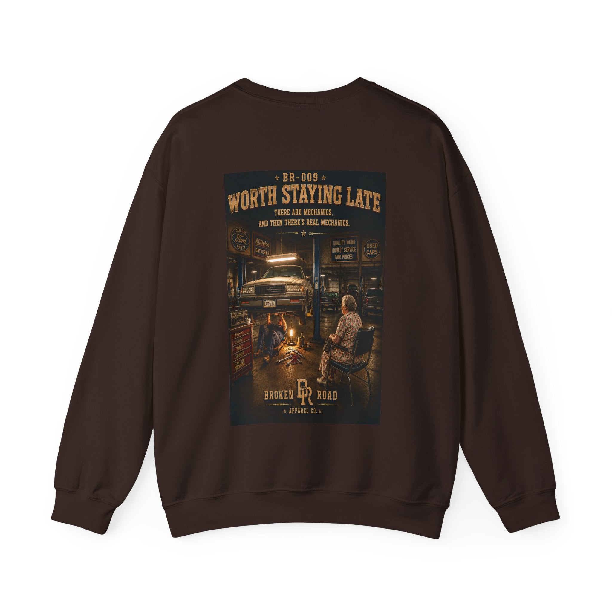 Worth Staying Late™ | Heavy Blend Crewneck Sweatshirt | Broken Road Apparel Co.