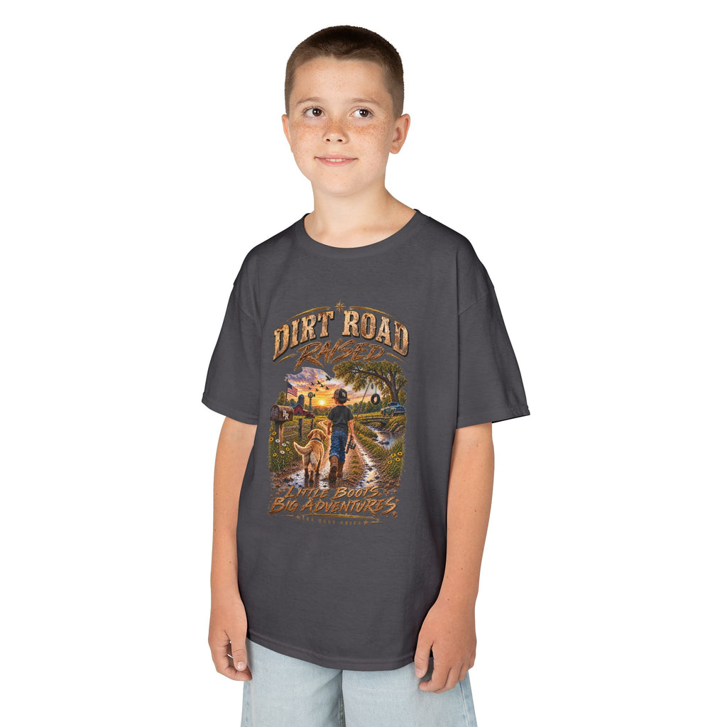 Dirt Road Raised – Male Kids Graphic Tee  | Broken Road Apparel Co.