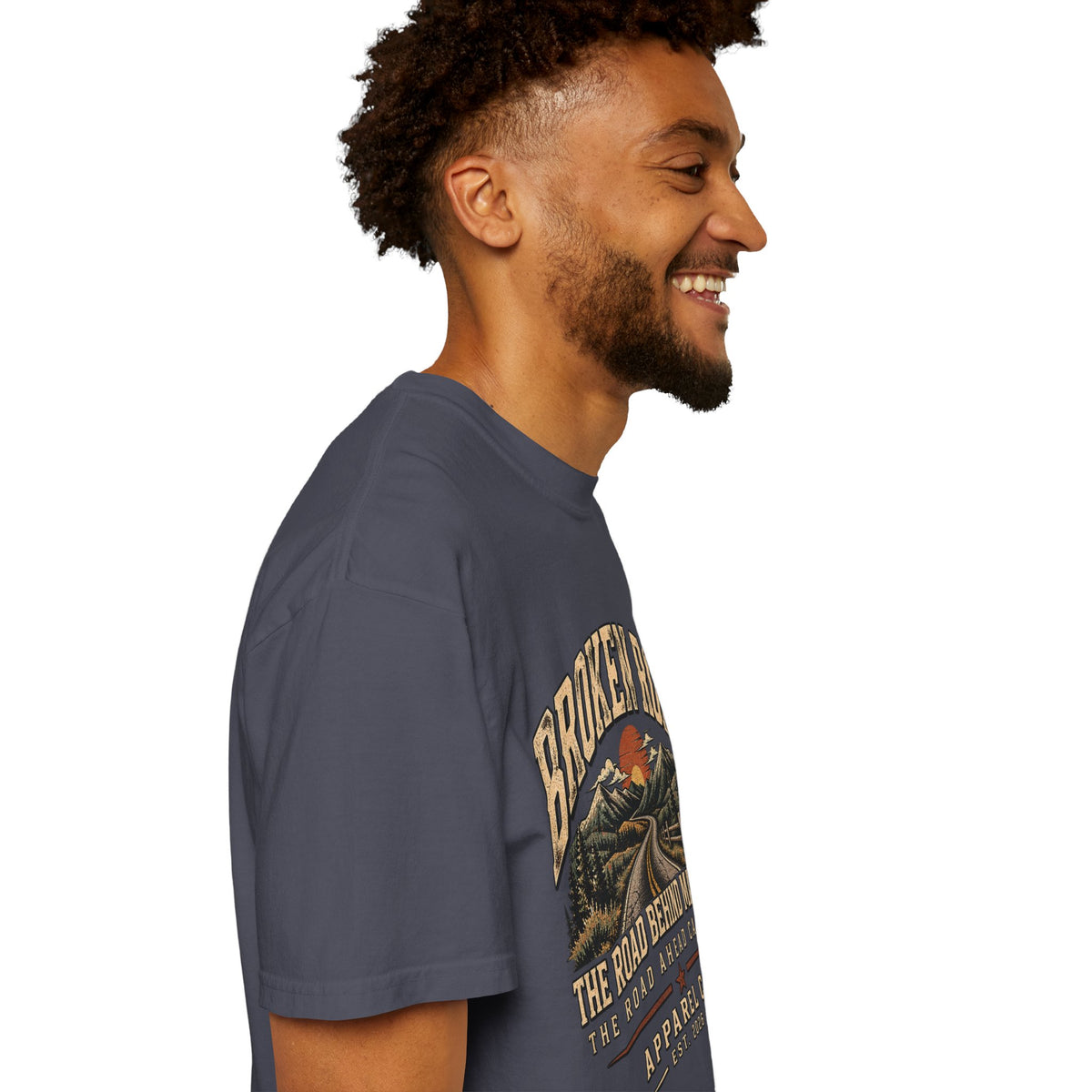 The Road Behind Made Me – Vintage Broken Road T-Shirt / Unisex Garment-Dyed T-shirt