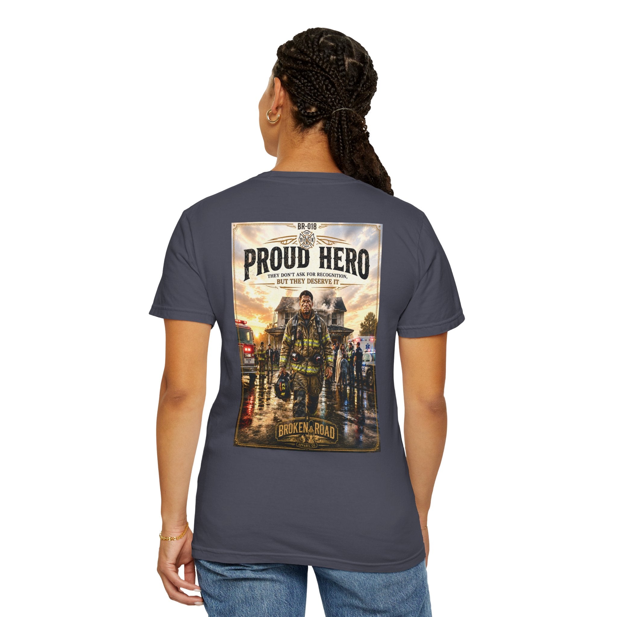 Proud Hero™ | Premium Garment-Dyed T-Shirt | Broken Road Apparel Co.