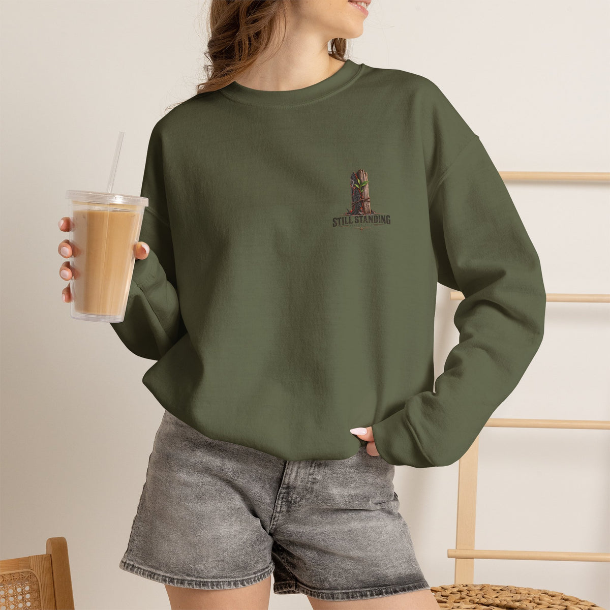 The Fire Didn't Take Me™ - The Narrow Road Collection | Heavy Blend Crewneck Sweatshirt | Broken Road Apparel Co.
