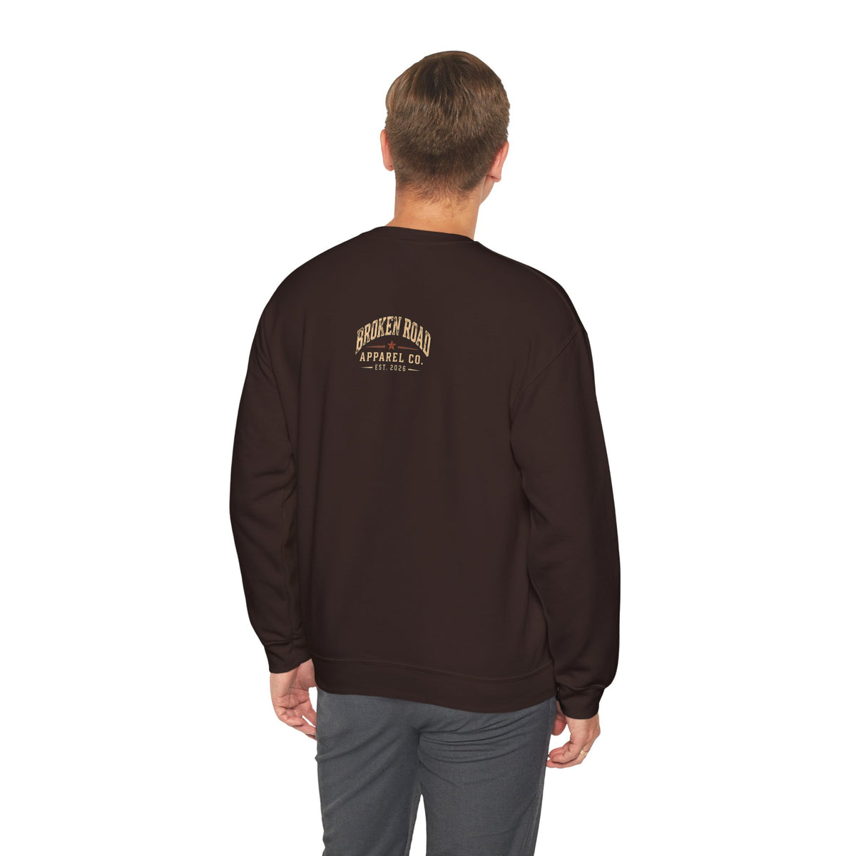 The Road Behind Made Me™ - Broken Road Gear | EMS Heavy Blend Crewneck Sweatshirt | Broken Road Apparel Co.