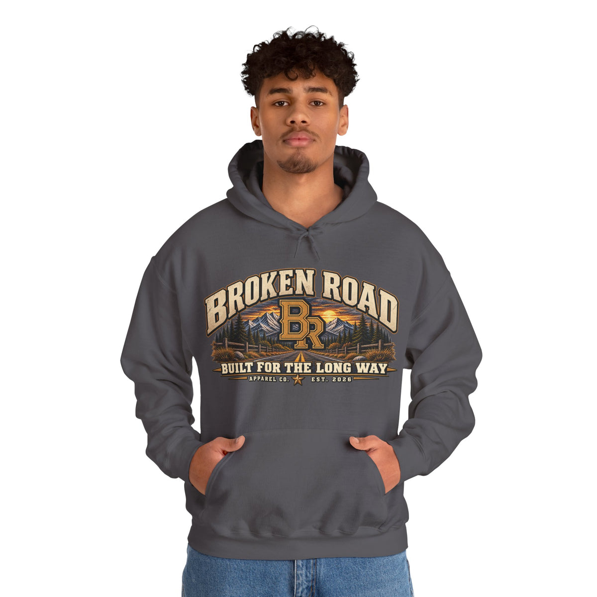 Built For The Long Way™ - Broken Road Gear | Heavy Blend Hoodie | Broken Road Apparel Co.