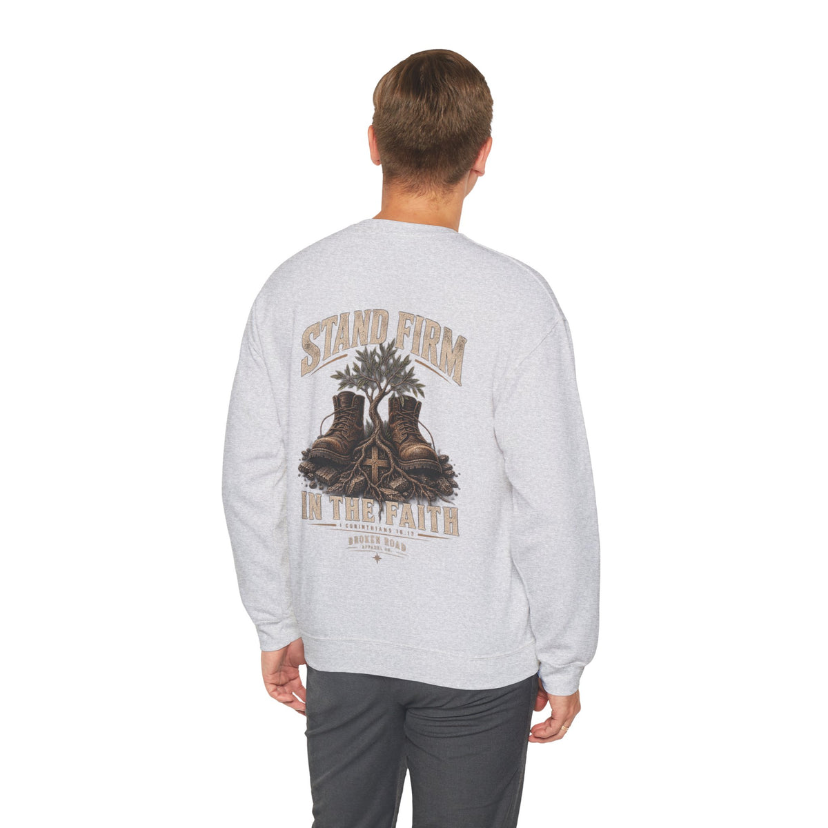 Stand Firm™ - The Narrow Road Collection | Heavy Blend Crewneck Sweatshirt | Broken Road Apparel Co.