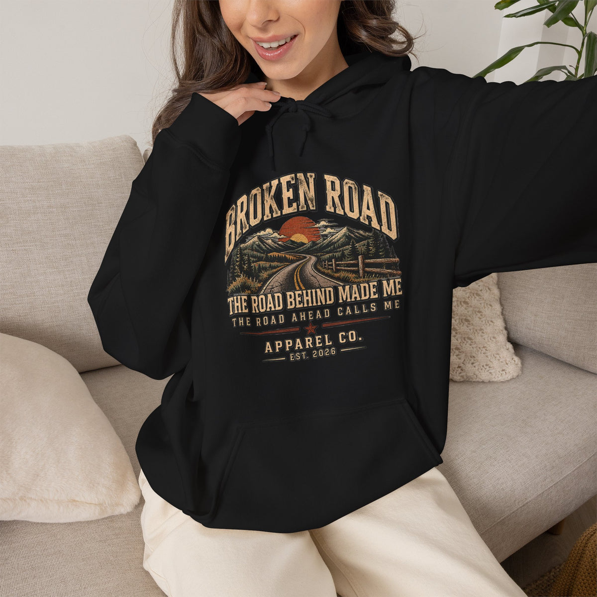 The Road Behind Made Me™ | Heavy Blend Hoodie | Broken Road Apparel Co.