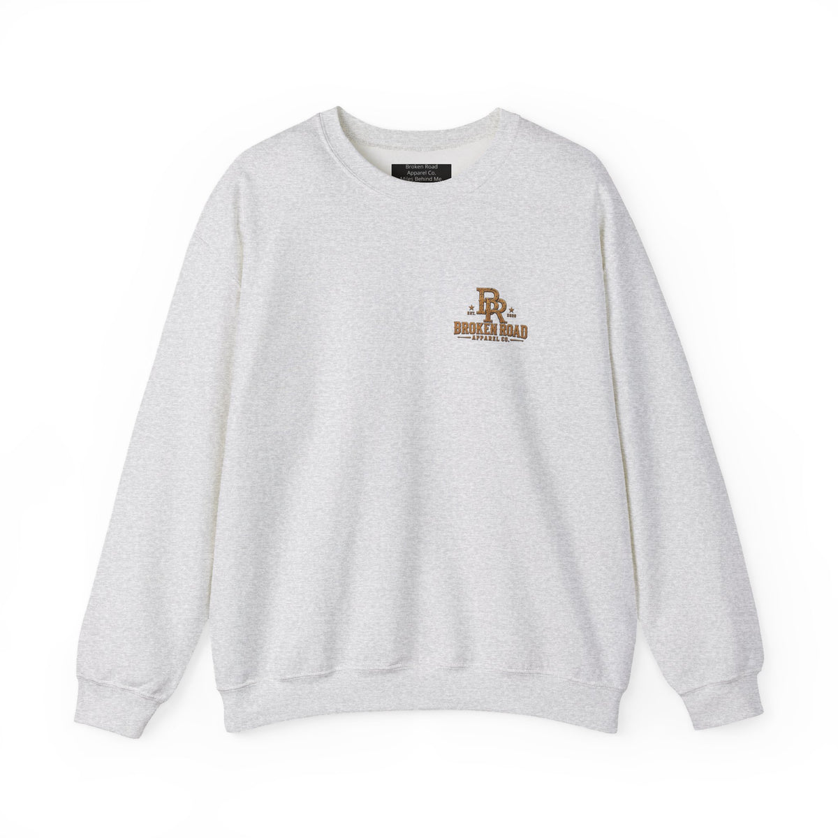 Miles Behind Me. Road Ahead™ | Heavy Blend Crewneck Sweatshirt | Broken Road Apparel Co.