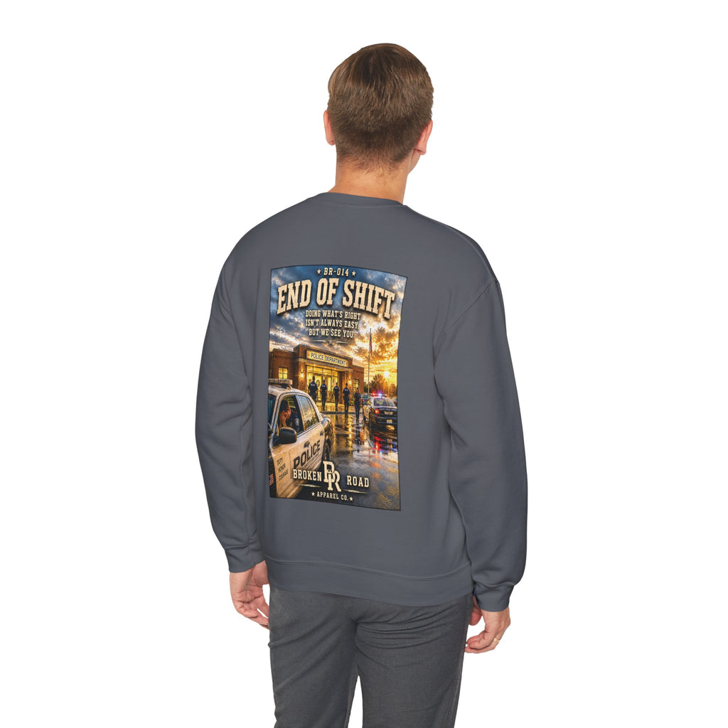 End Of Shift™ | Heavy Blend Crewneck Sweatshirt | Broken Road Apparel Co.