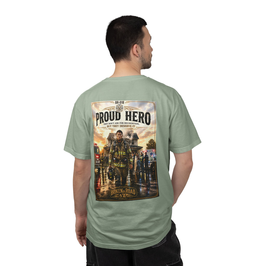 Proud Hero™ | Premium Garment-Dyed T-Shirt | Broken Road Apparel Co.