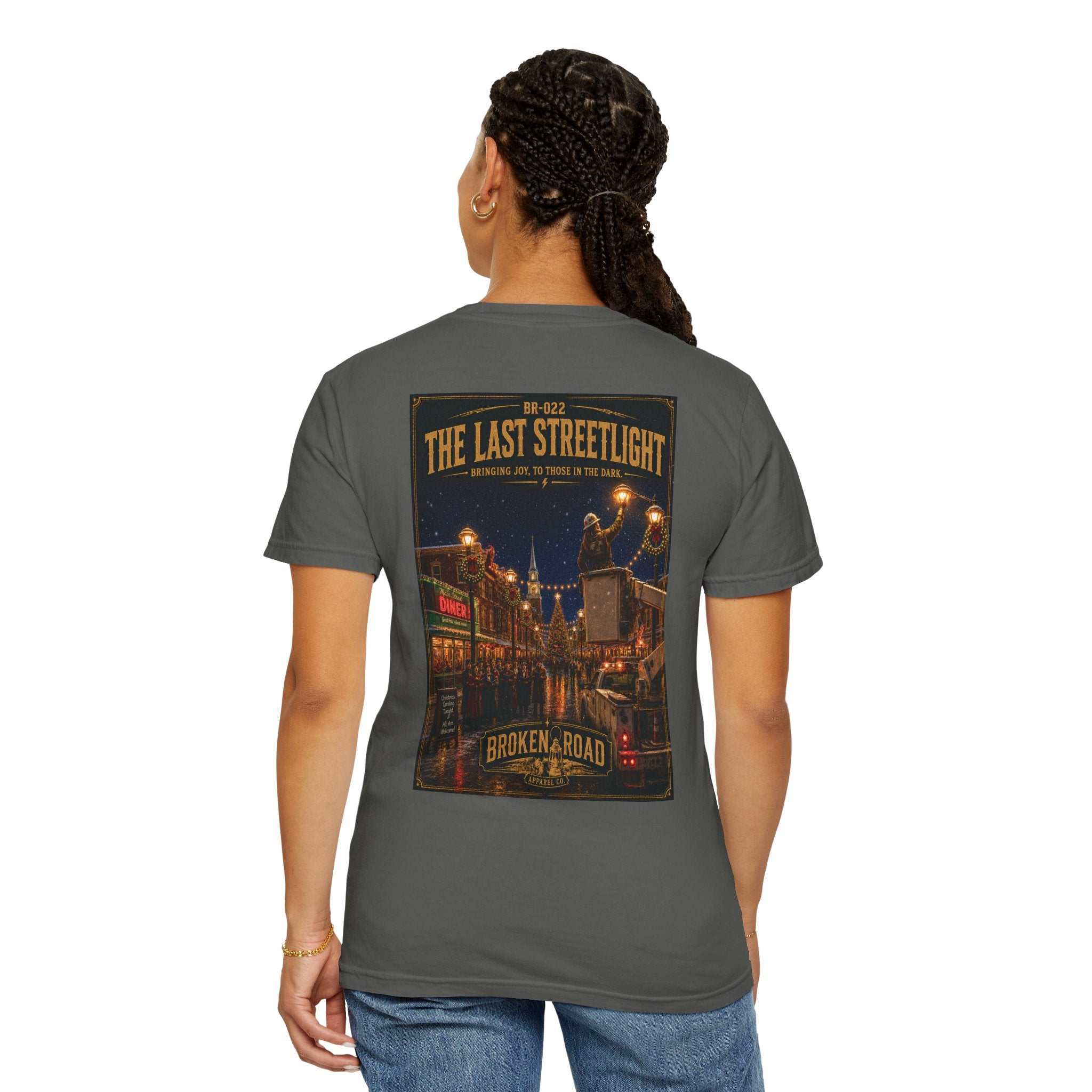 The Last Streetlight™ | Premium Garment-Dyed T-Shirt | Broken Road Apparel Co.