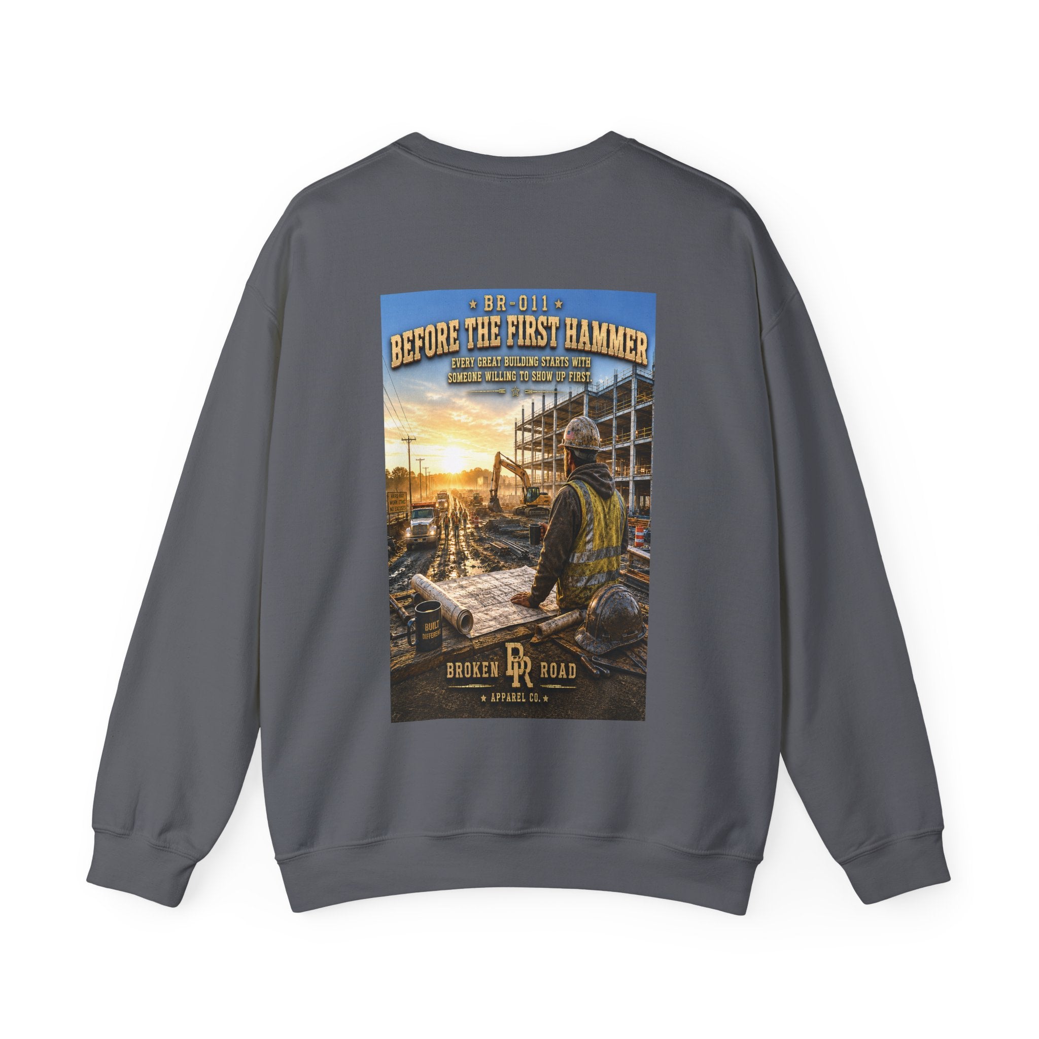 Before The First Hammer™ | Heavy Blend Crewneck Sweatshirt | Broken Road Apparel Co.
