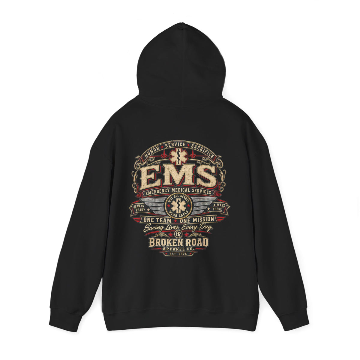Honor • Service • Sacrifice™ | EMS Heavy Blend Hoodie | Broken Road Apparel Co.