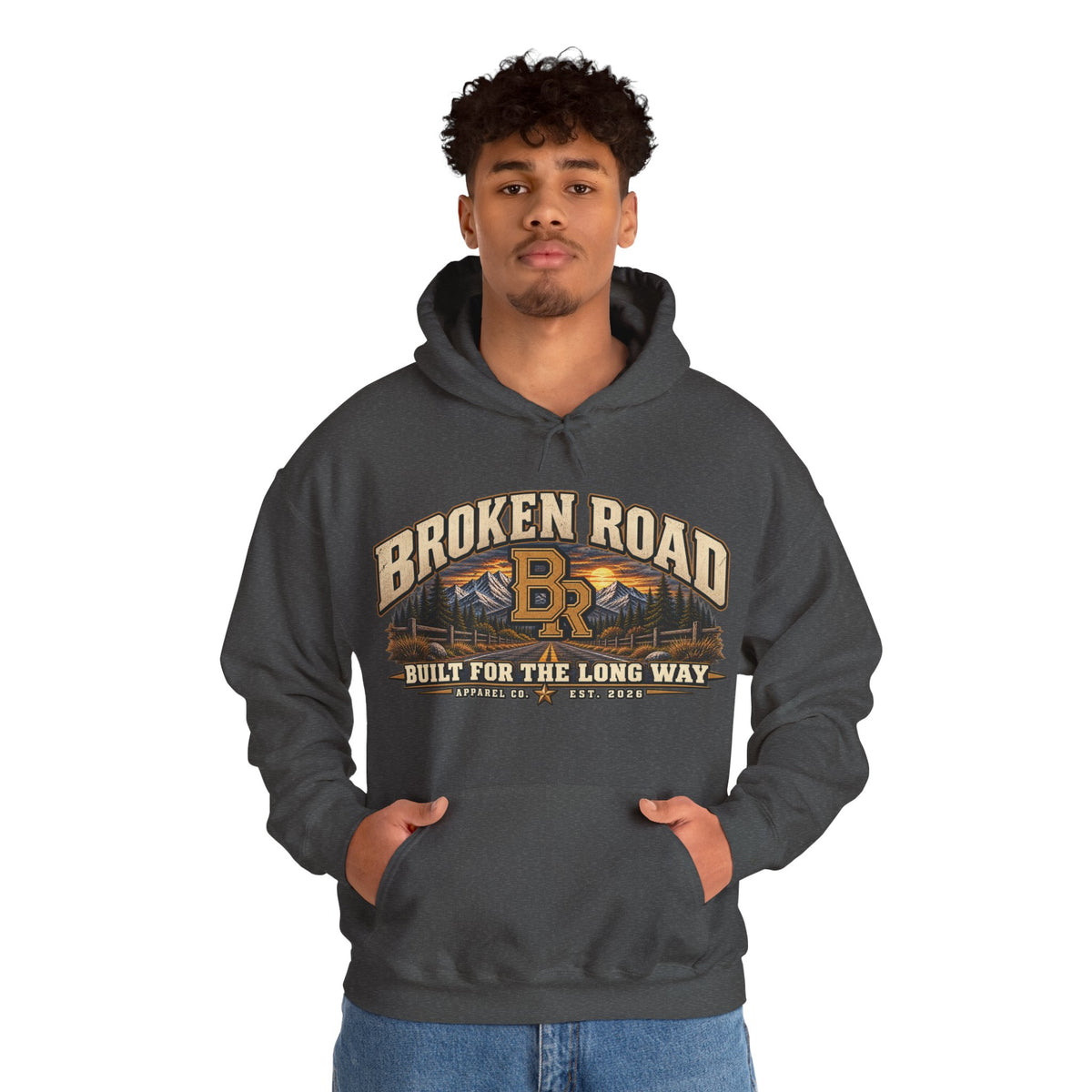Built For The Long Way™ - Broken Road Gear | Heavy Blend Hoodie | Broken Road Apparel Co.