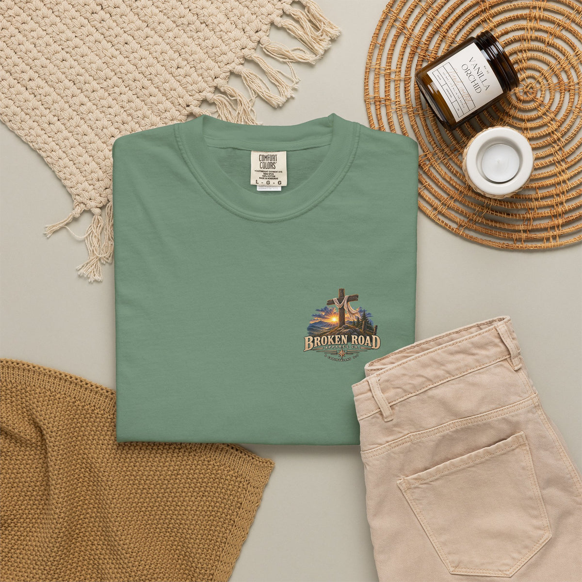 Walk By Faith — The Narrow Road Collection™ | Premium Garment-Dyed T-Shirt | Broken Road Apparel Co.