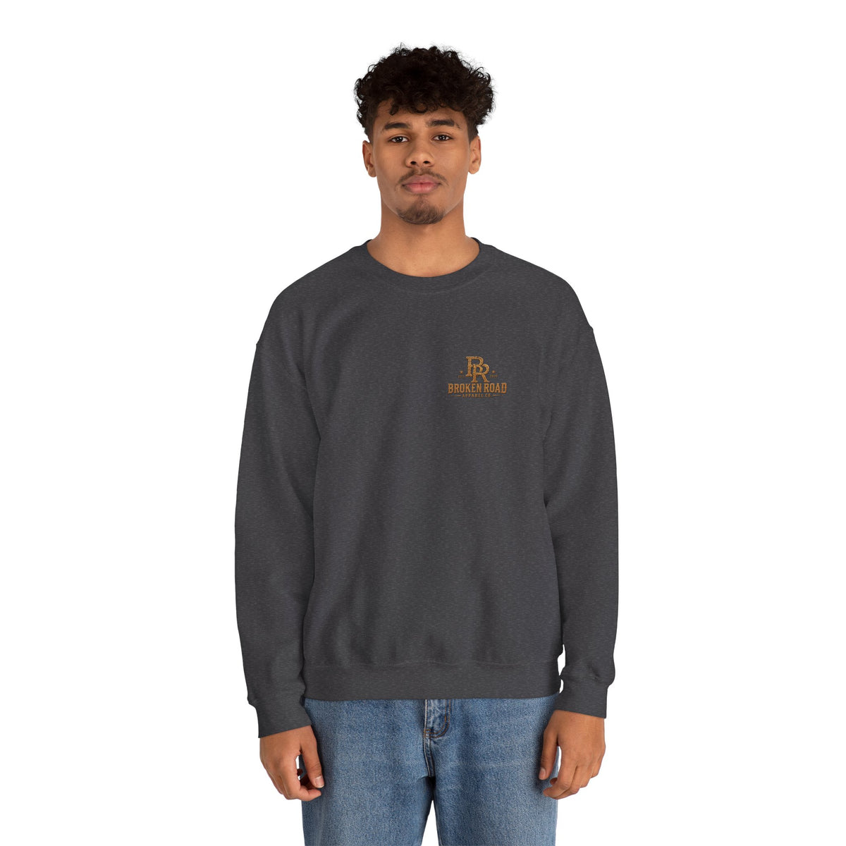 Miles Behind Me. Road Ahead™ | Heavy Blend Crewneck Sweatshirt | Broken Road Apparel Co.