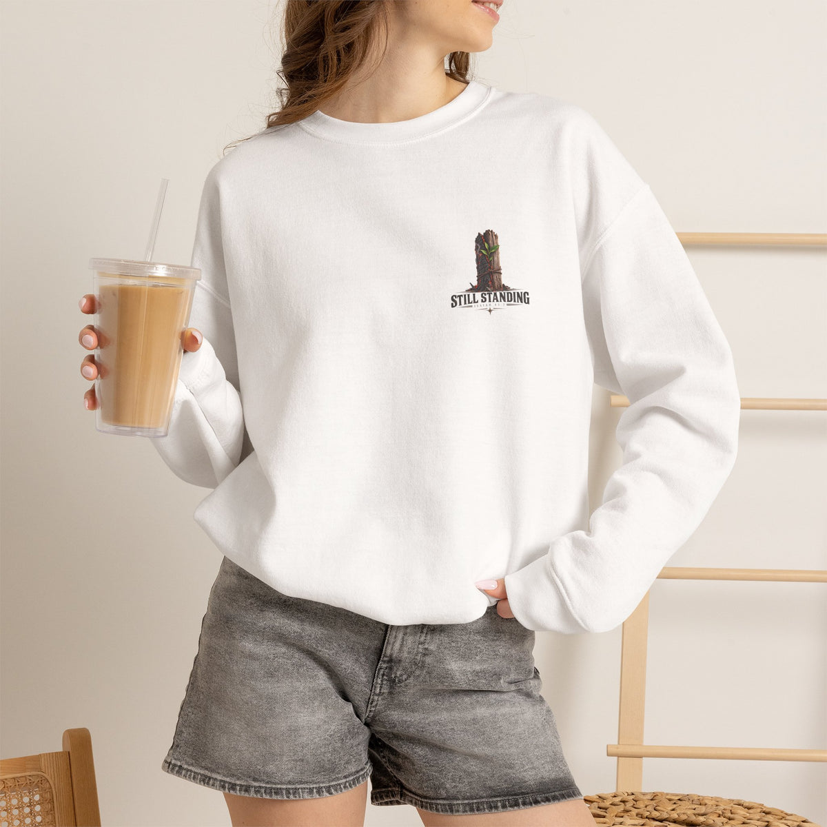 The Fire Didn't Take Me™ - The Narrow Road Collection | Heavy Blend Crewneck Sweatshirt | Broken Road Apparel Co.