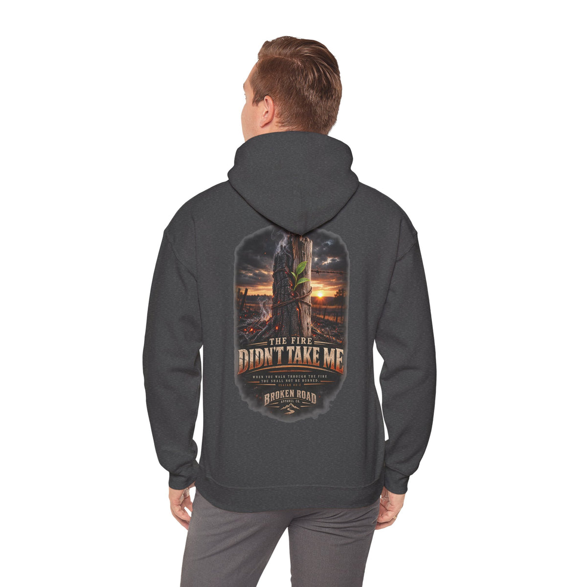 The Fire Didn't Take Me™ - The Narrow Road Collection | Heavy Blend Hoodie | Broken Road Apparel Co.