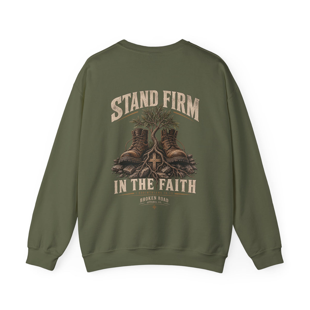 Stand Firm™ - The Narrow Road Collection | Heavy Blend Crewneck Sweatshirt | Broken Road Apparel Co.