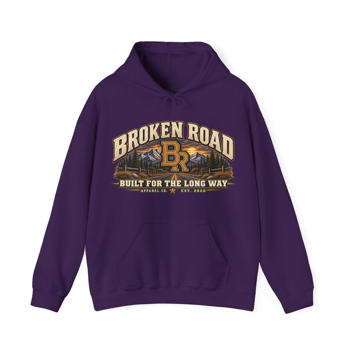 Built For The Long Way™ - Broken Road Gear | Heavy Blend Hoodie | Broken Road Apparel Co.