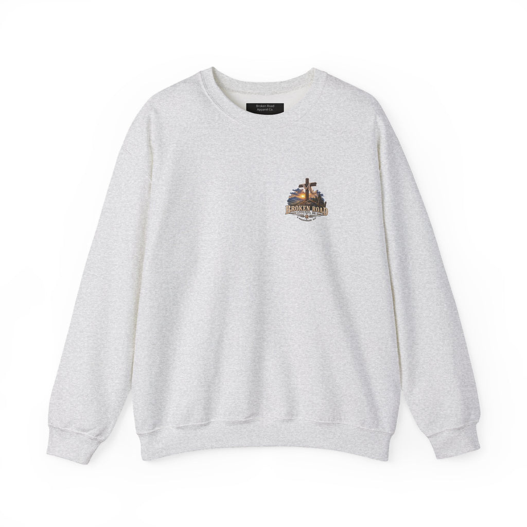 Walk By Faith — The Narrow Road Collection™ | Heavy Blend Crewneck Sweatshirt | Broken Road Apparel Co.