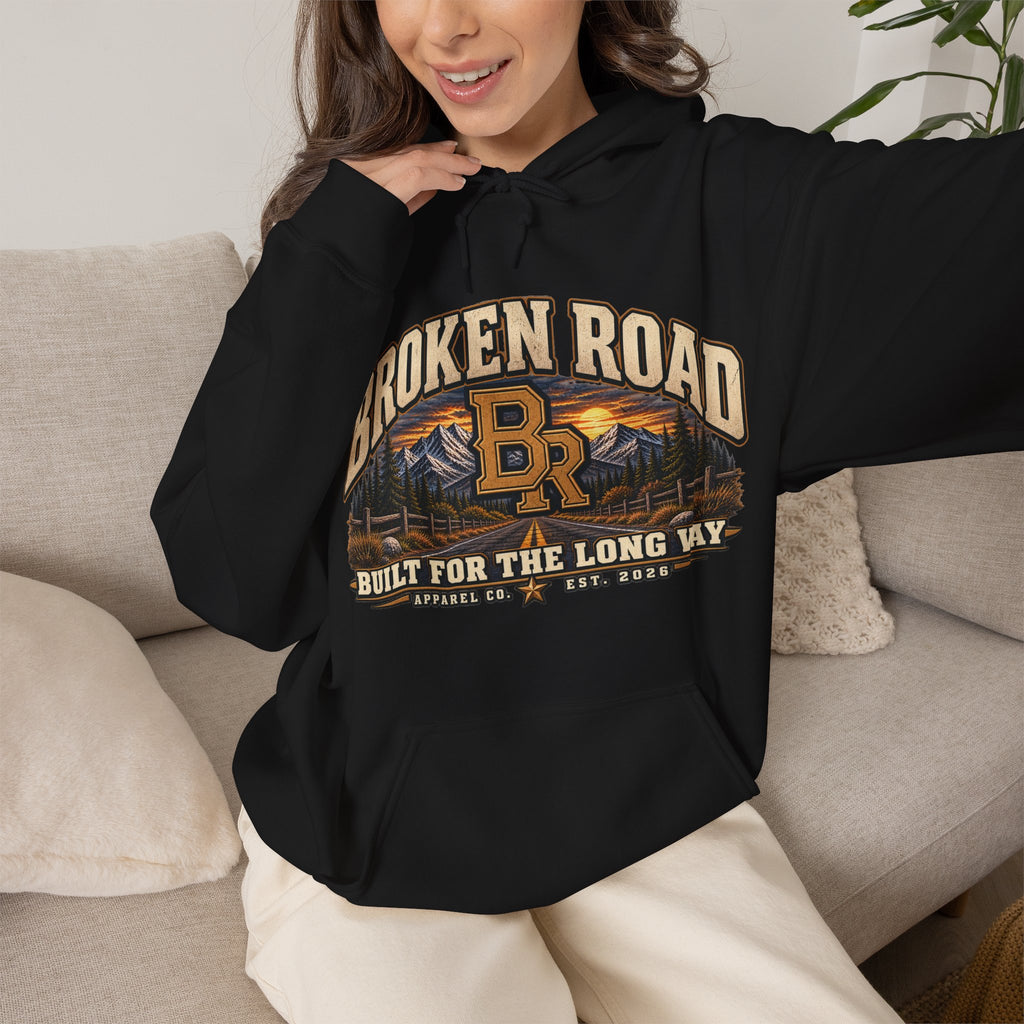Built For The Long Way™ - Broken Road Gear | Heavy Blend Hoodie | Broken Road Apparel Co.