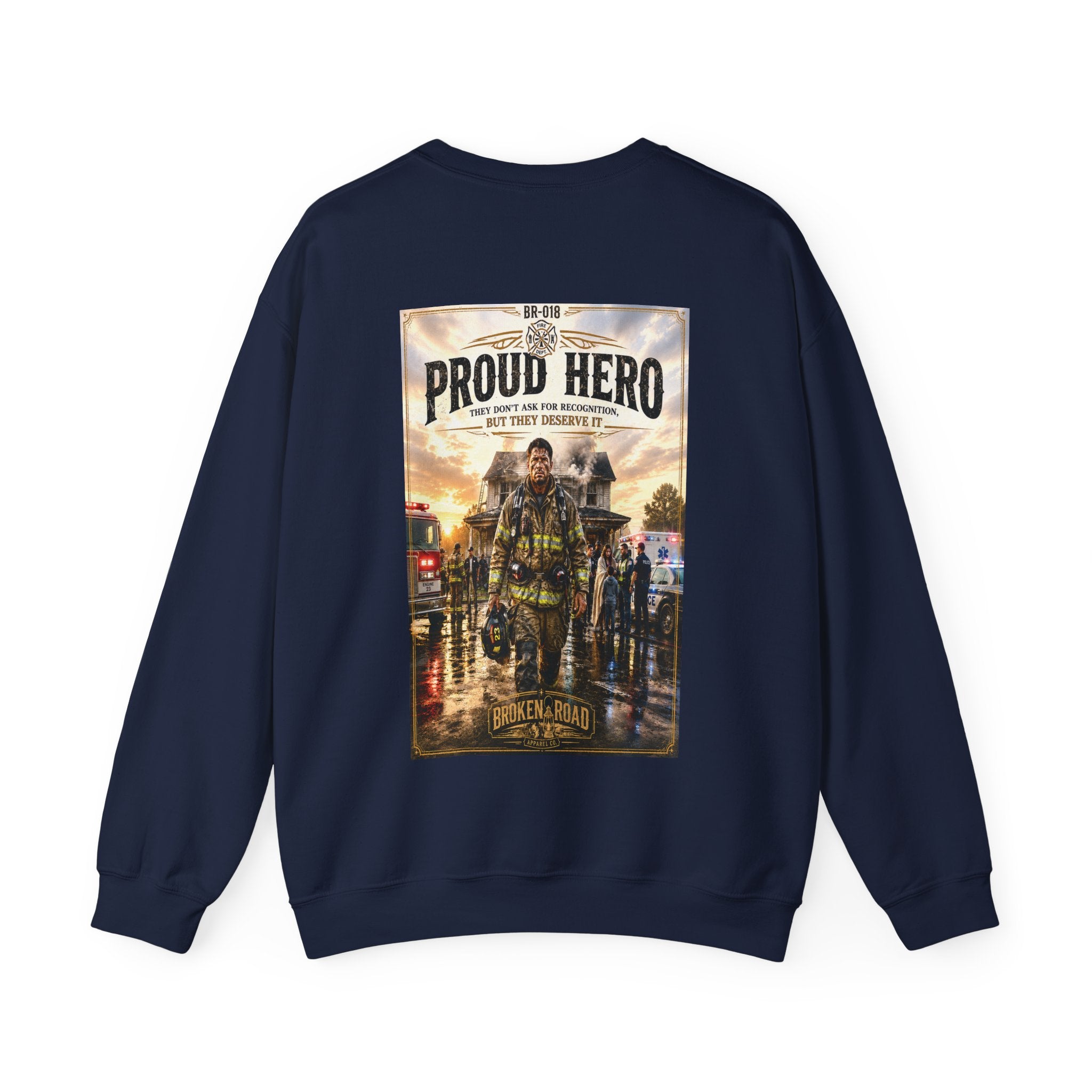 Proud Hero™ | Heavy Blend Crewneck Sweatshirt | Broken Road Apparel Co.