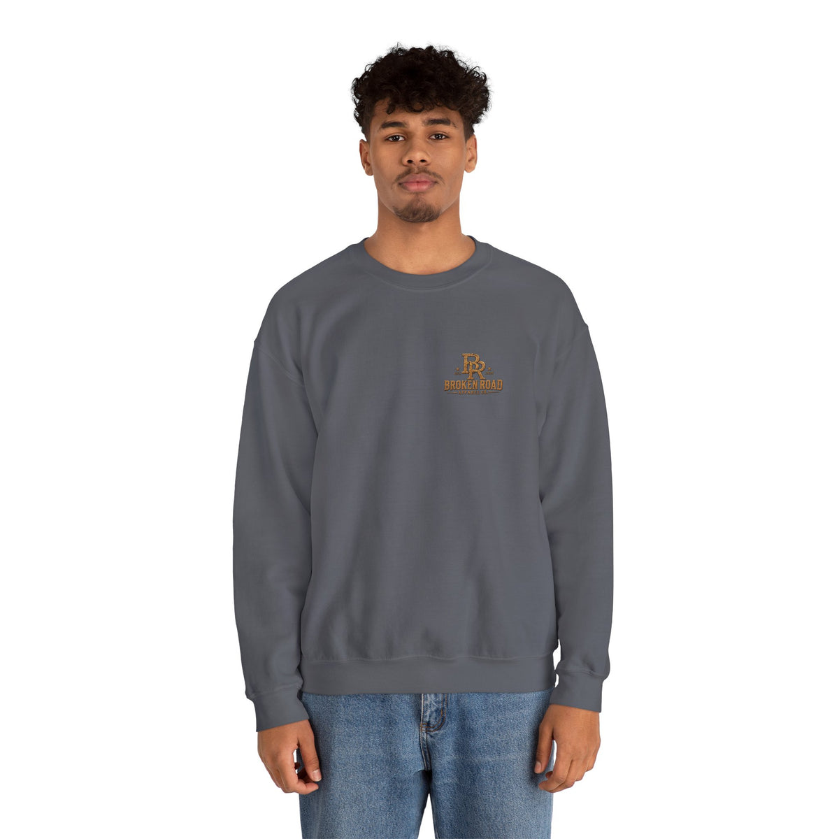 Miles Behind Me. Road Ahead™ | Heavy Blend Crewneck Sweatshirt | Broken Road Apparel Co.