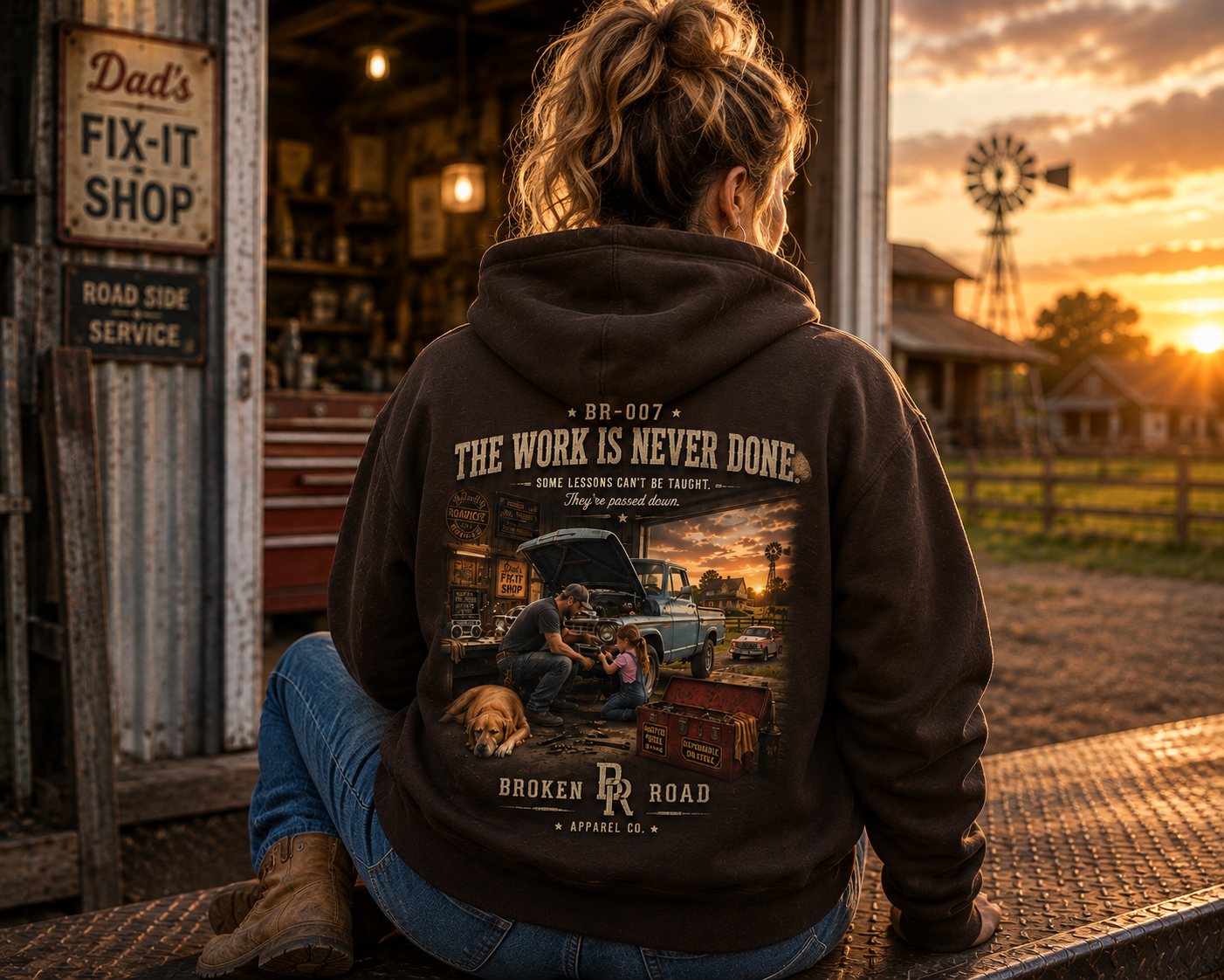 The Work Is Never Done™ | Heavy Blend Hoodie | Broken Road Apparel Co.