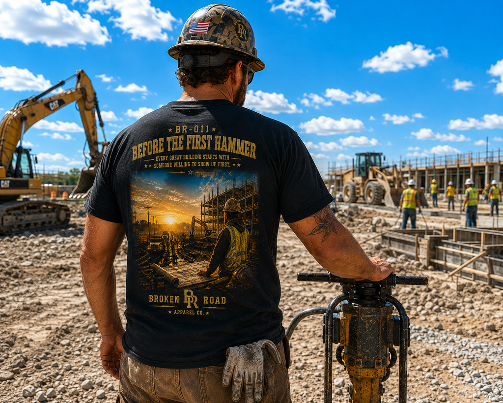 Before The First Hammer™ | Premium Garment-Dyed T-Shirt | Broken Road Apparel Co.