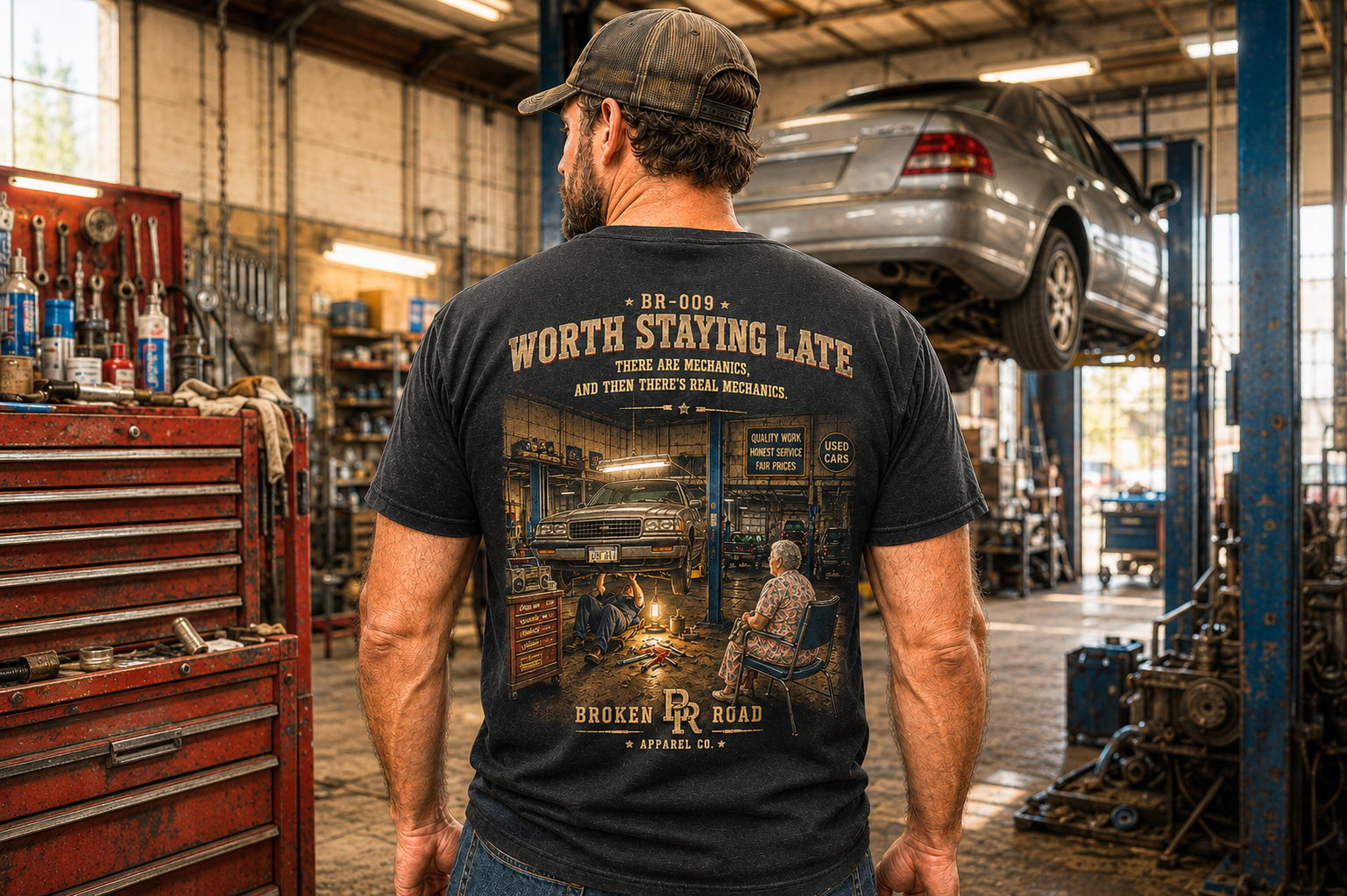 Worth Staying Late™ | Premium Garment-Dyed T-Shirt | Broken Road Apparel Co.