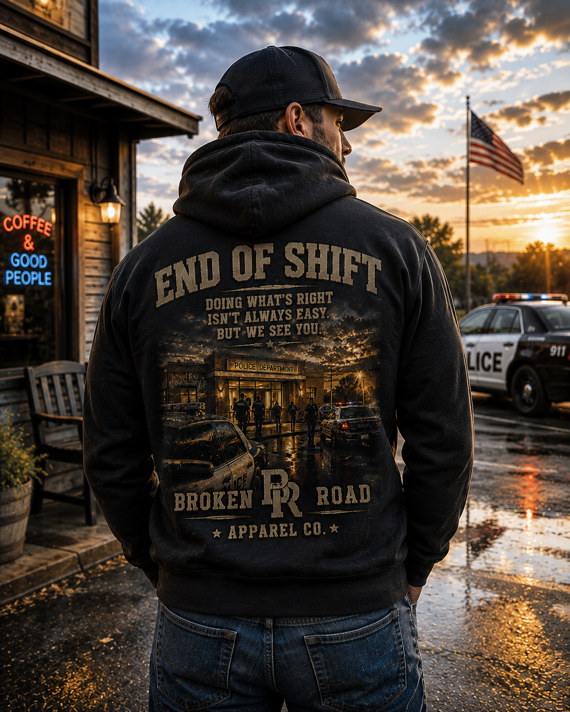 End Of Shift™ | Heavy Blend Hoodie | Broken Road Apparel Co.