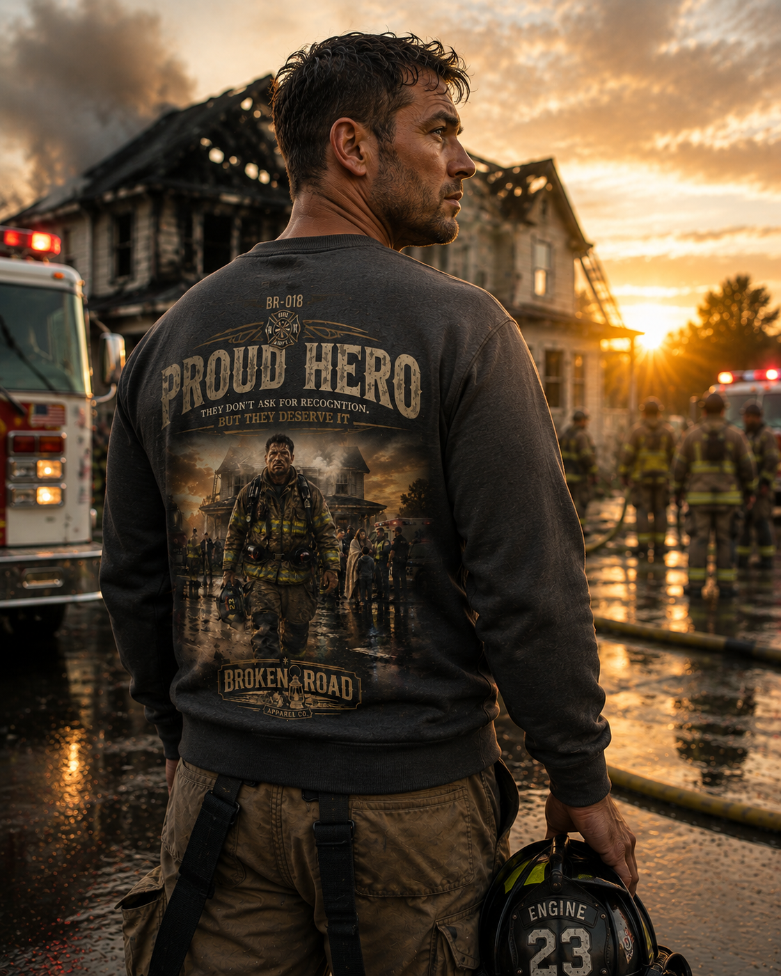 Proud Hero™ | Heavy Blend Crewneck Sweatshirt | Broken Road Apparel Co.
