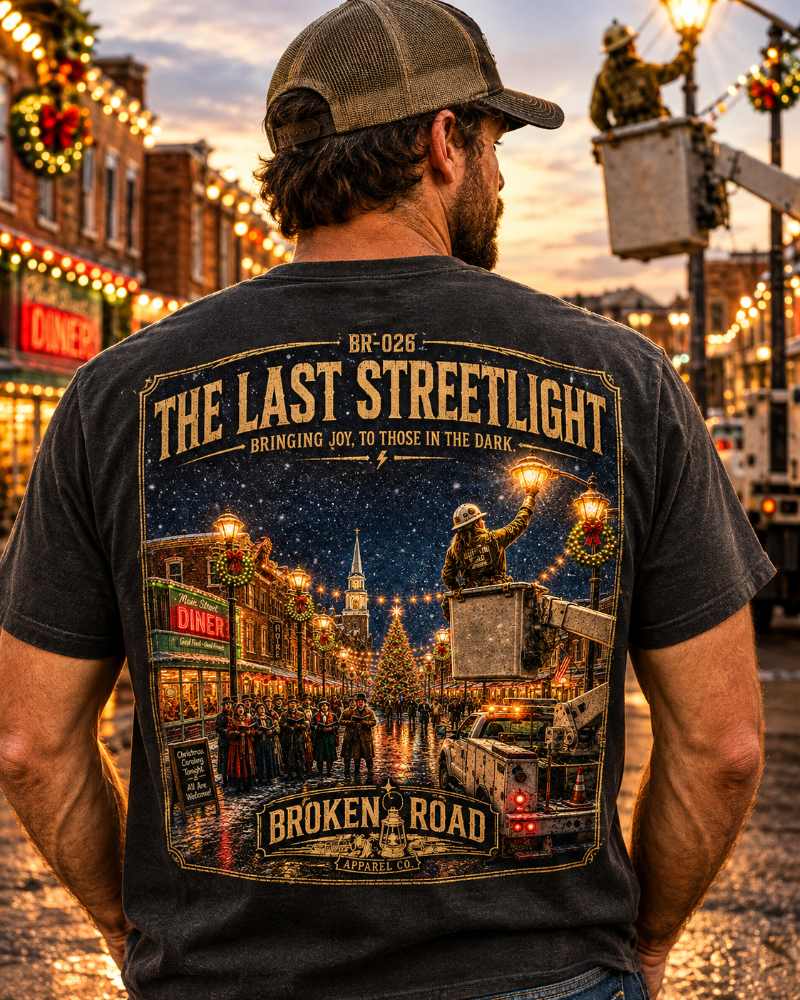 The Last Streetlight™ | Premium Garment-Dyed T-Shirt | Broken Road Apparel Co.