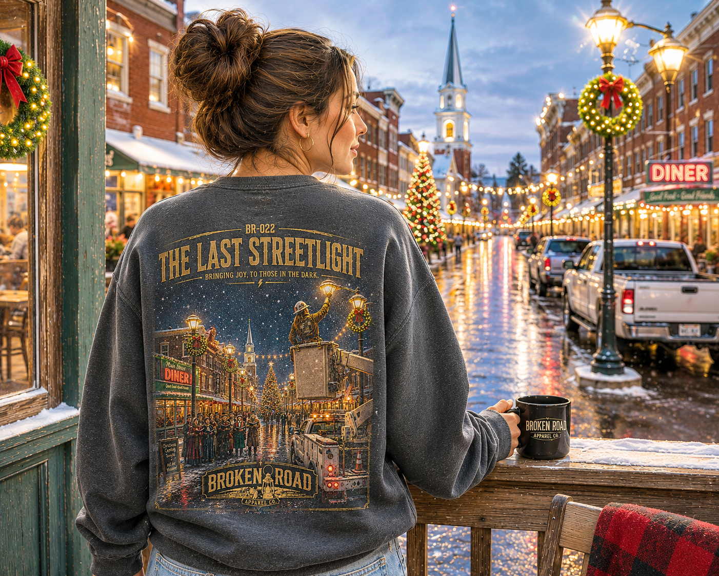 The Last Streetlight™ | Heavy Blend Crewneck Sweatshirt | Broken Road Apparel Co.