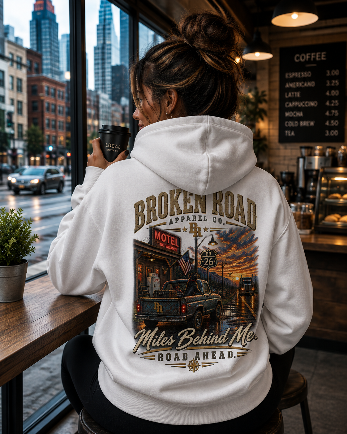 Miles Behind Me. Road Ahead.™ | Heavy Blend Hoodie | Broken Road Apparel Co.